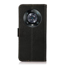 For Honor Magic 4 Pro KHAZNEH Side-Magnetic Litchi Genuine Leather RFID Phone Case(Black)