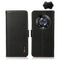 For Honor Magic 4 Pro KHAZNEH Side-Magnetic Litchi Genuine Leather RFID Phone Case(Black)