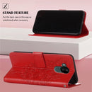 For Nokia C30 Embossed Butterfly Leather Phone Case(Red)