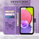 For Nokia G50 Embossed Butterfly Leather Phone Case(Light Purple)