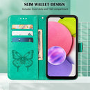 For Nokia G50 Embossed Butterfly Leather Phone Case(Green)