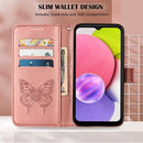 For Nokia G50 Embossed Butterfly Leather Phone Case(Rose Gold)