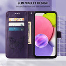 For Nokia G50 Embossed Butterfly Leather Phone Case(Dark Purple)