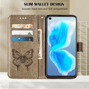 For OPPO Realme 9 Pro+ 5G Embossed Butterfly Leather Phone Case(Grey)