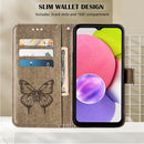 For Tecno Spark 8 Embossed Butterfly Leather Phone Case(Grey)