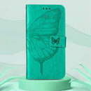 For Tecno Spark 8 Embossed Butterfly Leather Phone Case(Green)