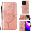 For Tecno Spark 8 Embossed Butterfly Leather Phone Case(Rose Gold)