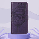 For Tecno Spark 8 Embossed Butterfly Leather Phone Case(Dark Purple)