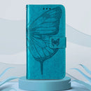 For Tecno Spark 8 Embossed Butterfly Leather Phone Case(Blue)