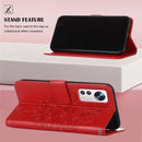 For Xiaomi 12 Embossed Butterfly Leather Phone Case(Red)