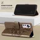 For Xiaomi 12 Pro Embossed Butterfly Leather Phone Case(Grey)