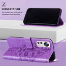 For Xiaomi 12 Pro Embossed Butterfly Leather Phone Case(Light Purple)
