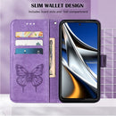 For Xiaomi 12 Pro Embossed Butterfly Leather Phone Case(Light Purple)