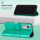 For Xiaomi 12 Pro Embossed Butterfly Leather Phone Case(Green)