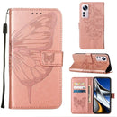 For Xiaomi 12 Pro Embossed Butterfly Leather Phone Case(Rose Gold)