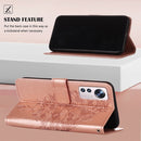 For Xiaomi 12 Pro Embossed Butterfly Leather Phone Case(Rose Gold)