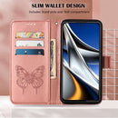 For Xiaomi 12 Pro Embossed Butterfly Leather Phone Case(Rose Gold)