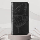 For Xiaomi 12 Pro Embossed Butterfly Leather Phone Case(Black)