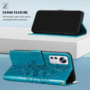 For Xiaomi 12 Pro Embossed Butterfly Leather Phone Case(Blue)