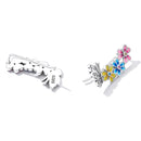 S925 Sterling Silver Butterfly Flower Ear Stud Women Earrings