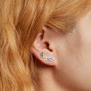 S925 Sterling Silver Butterfly Flower Ear Stud Women Earrings