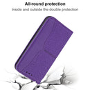For Sony Xperia 1 IV Woven Texture Stitching Magnetic PU Leather Phone Case(Purple)