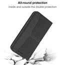 For Sony Xperia 1 IV Woven Texture Stitching Magnetic PU Leather Phone Case(Black)
