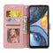 For Motorola Moto G22 Embossed Striped Magnetic Buckle Horizontal Flip Phone Leather Case(Pink)