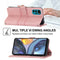 For Motorola Moto G22 Embossed Striped Magnetic Buckle Horizontal Flip Phone Leather Case(Pink)