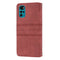 For Motorola Moto G22 Embossed Striped Magnetic Buckle Horizontal Flip Phone Leather Case(Red)