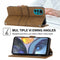 For Motorola Moto G22 Embossed Striped Magnetic Buckle Horizontal Flip Phone Leather Case(Brown)