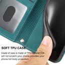 For Motorola Moto G22 Embossed Striped Magnetic Buckle Horizontal Flip Phone Leather Case(Green)