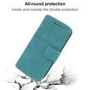 For Motorola Moto G22 Embossed Striped Magnetic Buckle Horizontal Flip Phone Leather Case(Green)