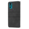 For Motorola Moto G22 Embossed Striped Magnetic Buckle Horizontal Flip Phone Leather Case(Black)