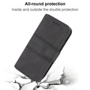 For Motorola Moto G22 Embossed Striped Magnetic Buckle Horizontal Flip Phone Leather Case(Black)