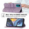 For Motorola Moto G22 Embossed Striped Magnetic Buckle Horizontal Flip Phone Leather Case(Purple)