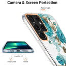 For Samsung Galaxy S22 Ultra 5G Ring IMD Flowers TPU Phone Case(Blue Rose)