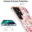 For Samsung Galaxy S22 Ultra 5G Ring IMD Flowers TPU Phone Case(Pink Gardenia)