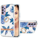For Samsung Galaxy A13 4G Ring IMD Flowers TPU Phone Case(Blue Peony)