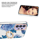 For Samsung Galaxy A13 4G Ring IMD Flowers TPU Phone Case(Blue Peony)