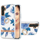 For Samsung Galaxy A13 5G Ring IMD Flowers TPU Phone Case(Blue Peony)