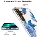 For Samsung Galaxy A13 5G Ring IMD Flowers TPU Phone Case(Blue Peony)
