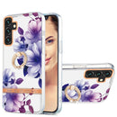 For Samsung Galaxy A13 5G Ring IMD Flowers TPU Phone Case(Purple Begonia)