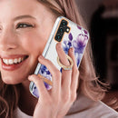 For Samsung Galaxy A13 5G Ring IMD Flowers TPU Phone Case(Purple Begonia)