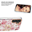 For Samsung Galaxy A13 5G Ring IMD Flowers TPU Phone Case(Pink Gardenia)