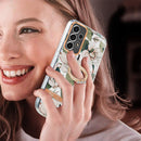 For Samsung Galaxy A53 5G Ring IMD Flowers TPU Phone Case(Green Gardenia)