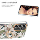 For Samsung Galaxy A53 5G Ring IMD Flowers TPU Phone Case(Green Gardenia)