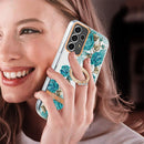 For Samsung Galaxy A53 5G Ring IMD Flowers TPU Phone Case(Blue Rose)