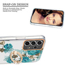 For Samsung Galaxy A53 5G Ring IMD Flowers TPU Phone Case(Blue Rose)