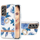 For Samsung Galaxy A53 5G Ring IMD Flowers TPU Phone Case(Blue Peony)